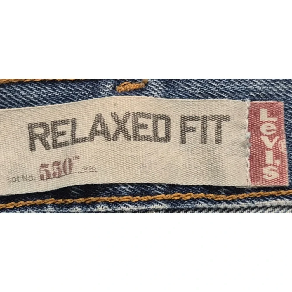 VTG Levi 550 men's relaxed fit medium wash denim blue‎ jeans 36x33 Cotton